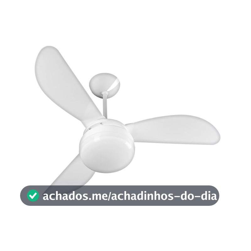 Ventilador De Teto Ventisol Fenix Branco 3 Pas Dupla Face Econômico e Silencioso - 127v