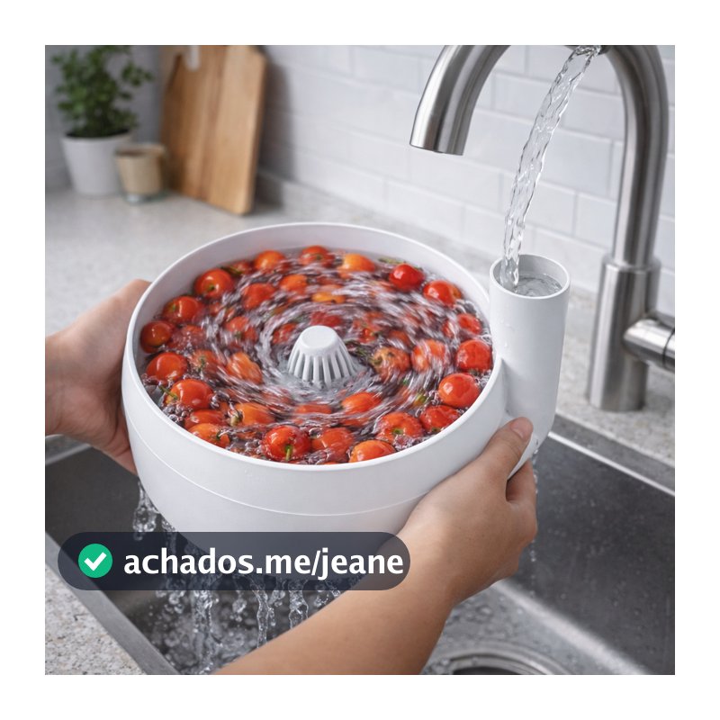 Lavador de Frutas e Legumes com Saída de Água | Escorredor Circular Premium cozinha panelas talheres Formas Fruteiras