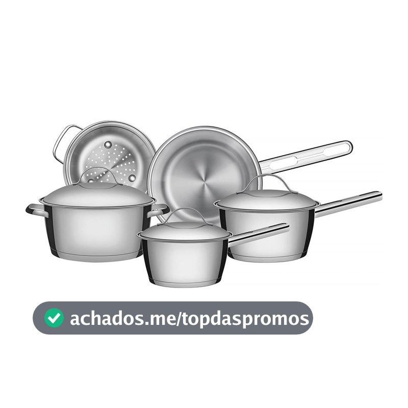 Jogo de Panelas de Aço Inox Indução Tramontina 5 Peças Allegra
