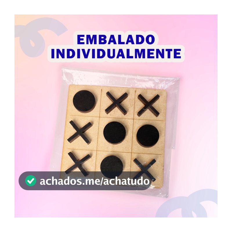 Kit com 30 Jogos da Velha Artesanal Educativo MDF Lembrancinhas