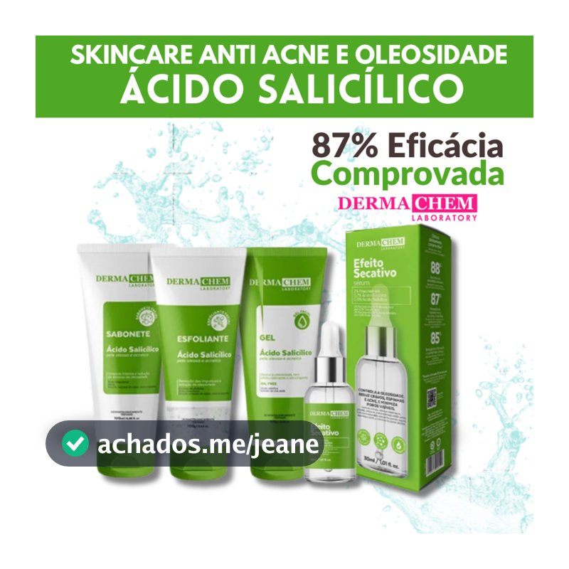 Kit Skincare Anti Oleosidade e Acne Salicílico + Sérum Secativo Dermachem