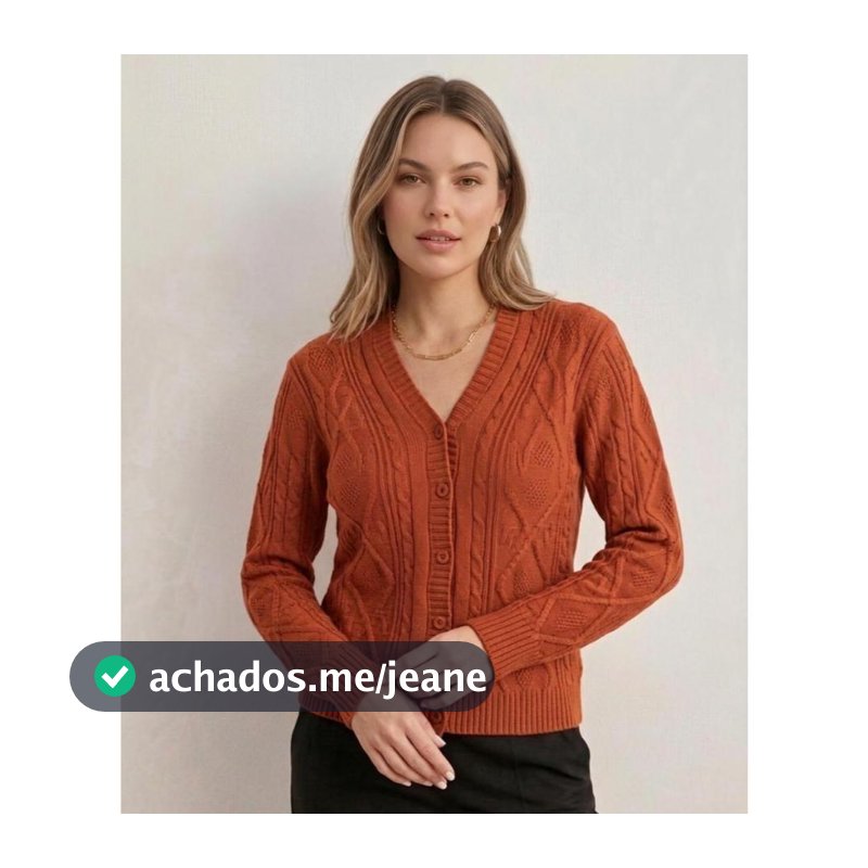 Casaco Feminino De Tricot Quentinho Outono Inverno Texturizado Trançado Botões Sofisticado Premium