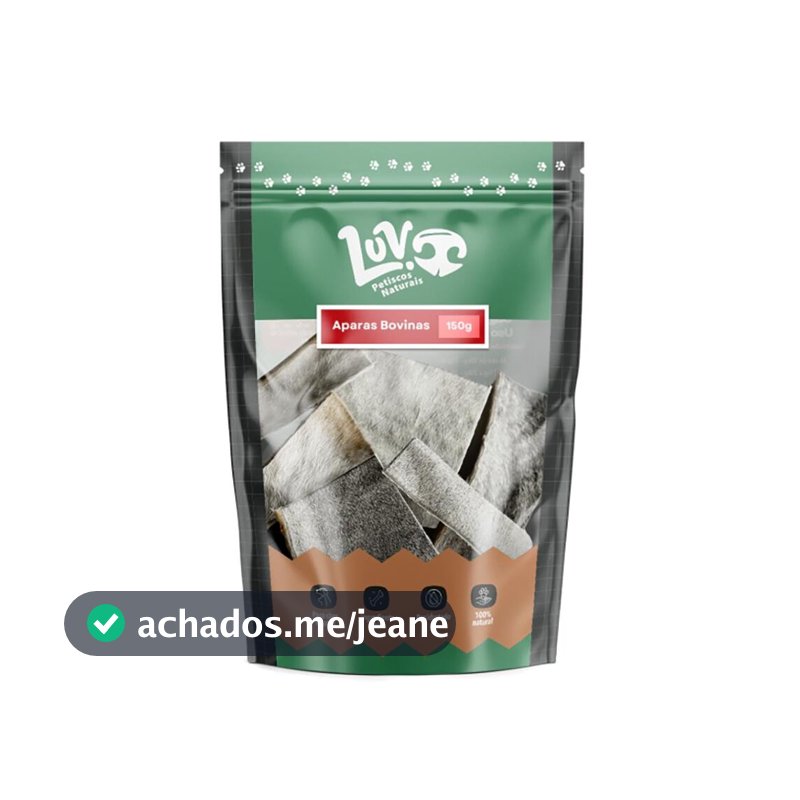 Aparas Bovina (Pele Bovina) Mordedor Natural para Cães 150gr - Luv