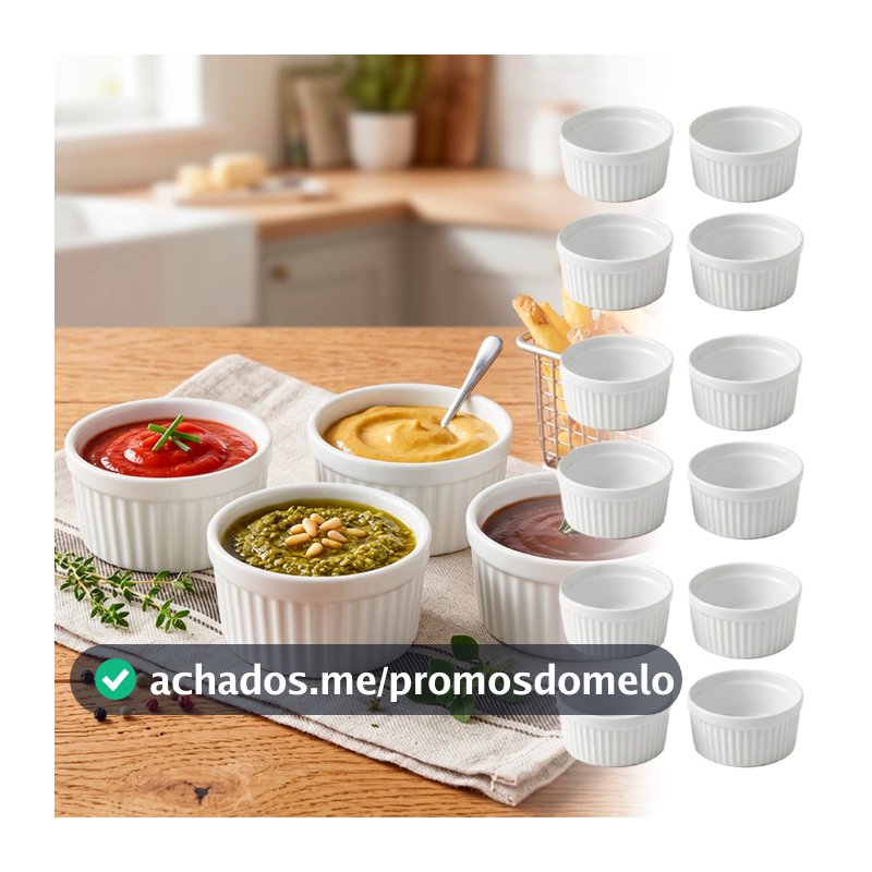 Kit 5 a 40 Ramekin 100ml Cumbuca Molheira Para Molhos Petiscos Churrasco Festa Buffet