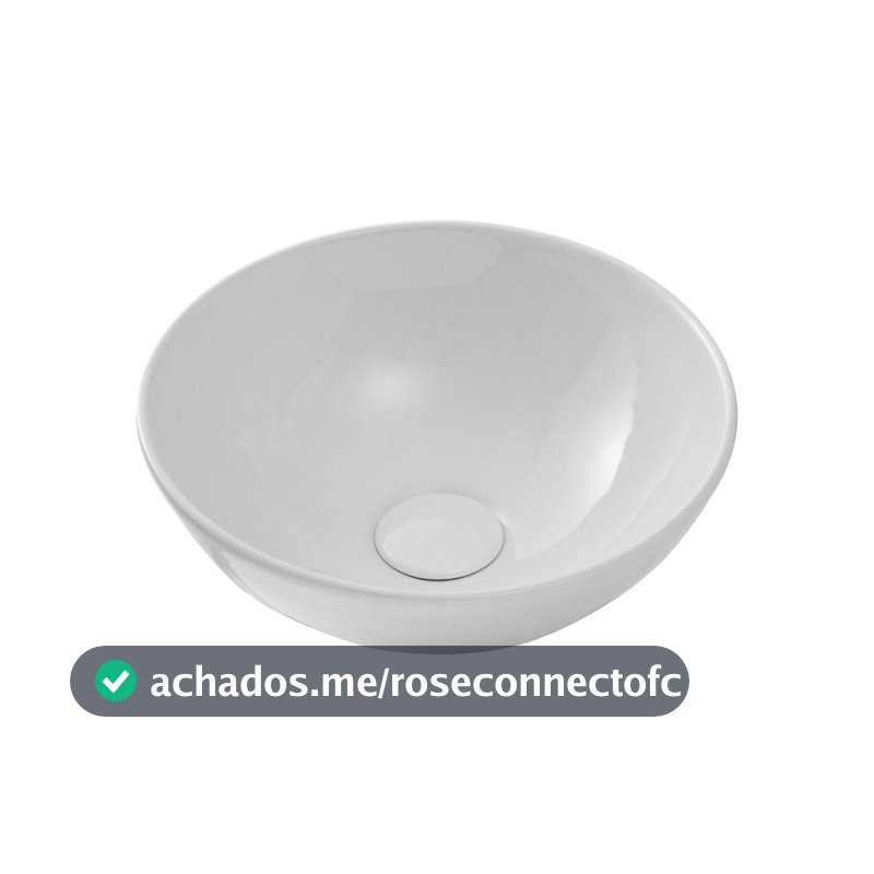 Cuba de Apoio Redonda Slim para Banheiro Louça Cerâmica 28,5x28,5cm Calcedônia Pingoo - Branco