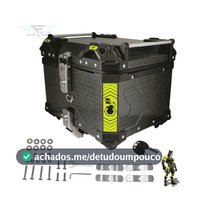 Baú BAULETO de Alumínio para motos 45 litros - Bauleto para moto Honda Yamaha BMW Kawasaki