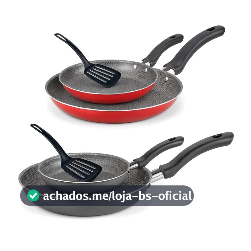 Kit 2 Frigideiras Teflon Francesa 22 e 18 Cm Com Espatula