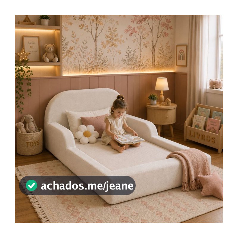Cama Colchão Infantil Gracinha Montessoriana Solteiro 100% Espuma Proteção Lateral Boucle