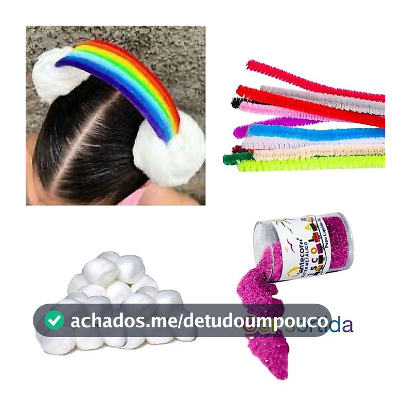 Kit Cabelo Maluco Arco Íris 25 peças