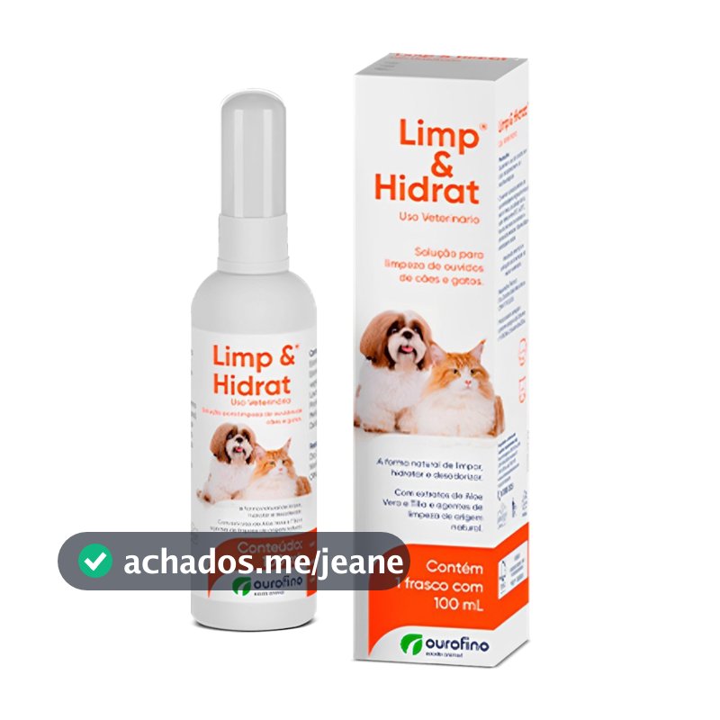 Limp e Hidrat Solução Limpeza de Ouvidos Cães e Gatos 100 mL
