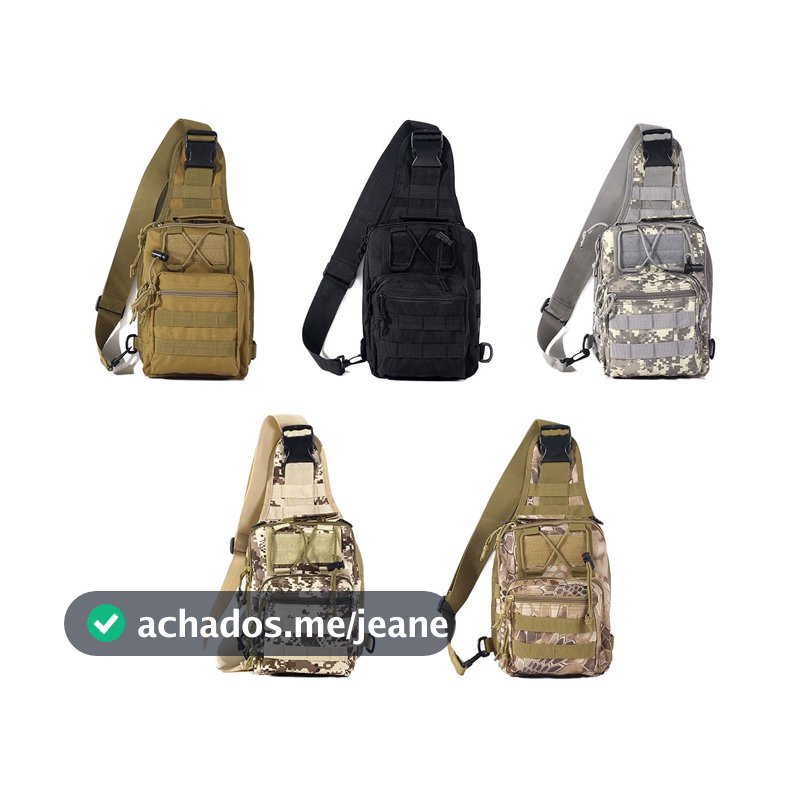 Bolsa Transversal Tática com Material Resistente 600D para Homens e Mulheres