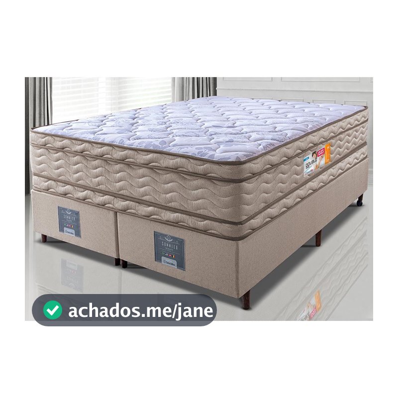Cama Box Queen Colchão OrtoFirm + Box 158x198x71 Double Face Espuma D33 Dourado