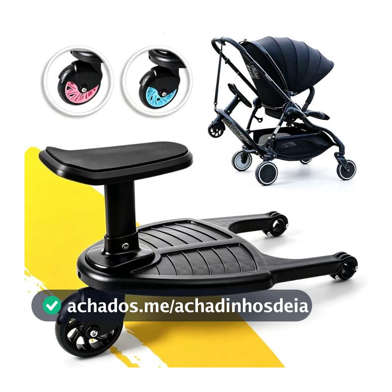 Assento Plataforma Roda Acessório P/ Carrinho Transporte Bebê Universal com Roda para Carrinho de Bebê Plataforma