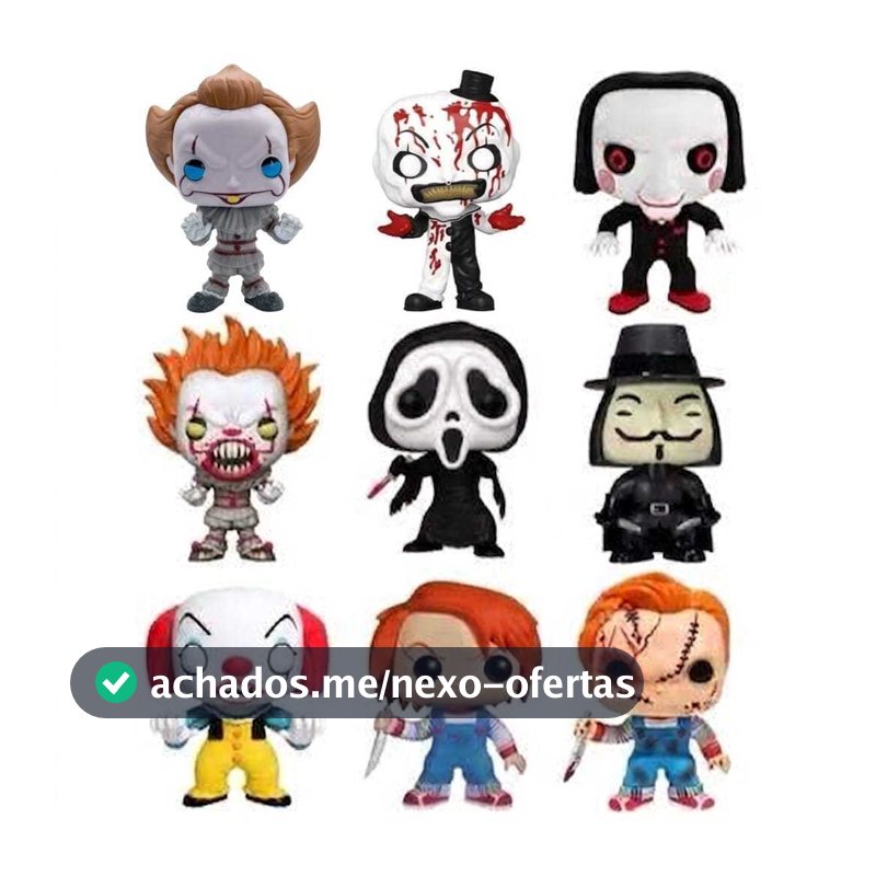Bonecos Colecionáveis Filmes e Series de Terror -Chucky, Pennywise IT, Ghostface, Billy,V de Vingança