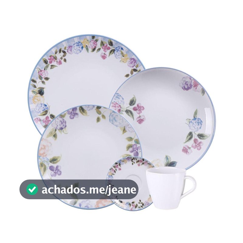 Jogo de Jantar Aura Porcelana Decorada 20 Peças Tramontina