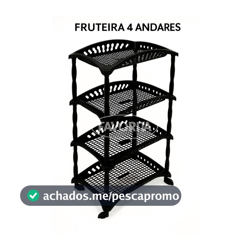 Fruteira De Chão De Plástico Multiuso 4 e 3 andares Organizador Empilhável com Rodinhas TOY