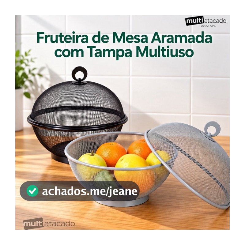 Fruteira de  Mesa Cesta de Frutas de Mesa  Aramada Redonda Multiuso