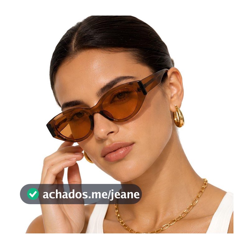 Óculos de Sol Feminino Oval Premium Acetato UV400 Retrô Vintage Y2K Anos 90 + Case e Flanela