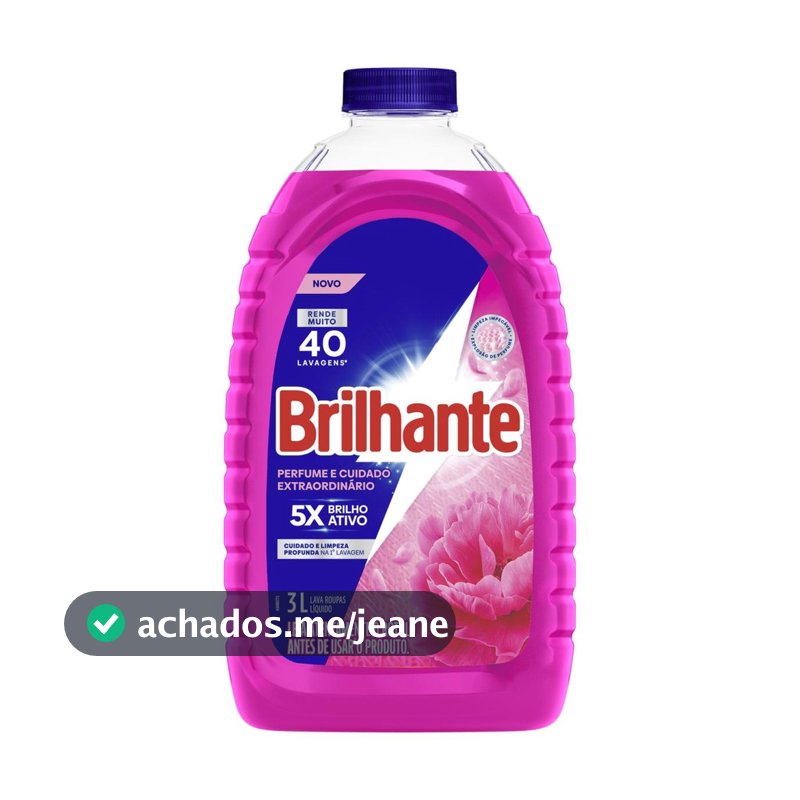 Lava-Roupas Líquido Brilhante Perfume e Cuidado Extraordinário Galão 3l