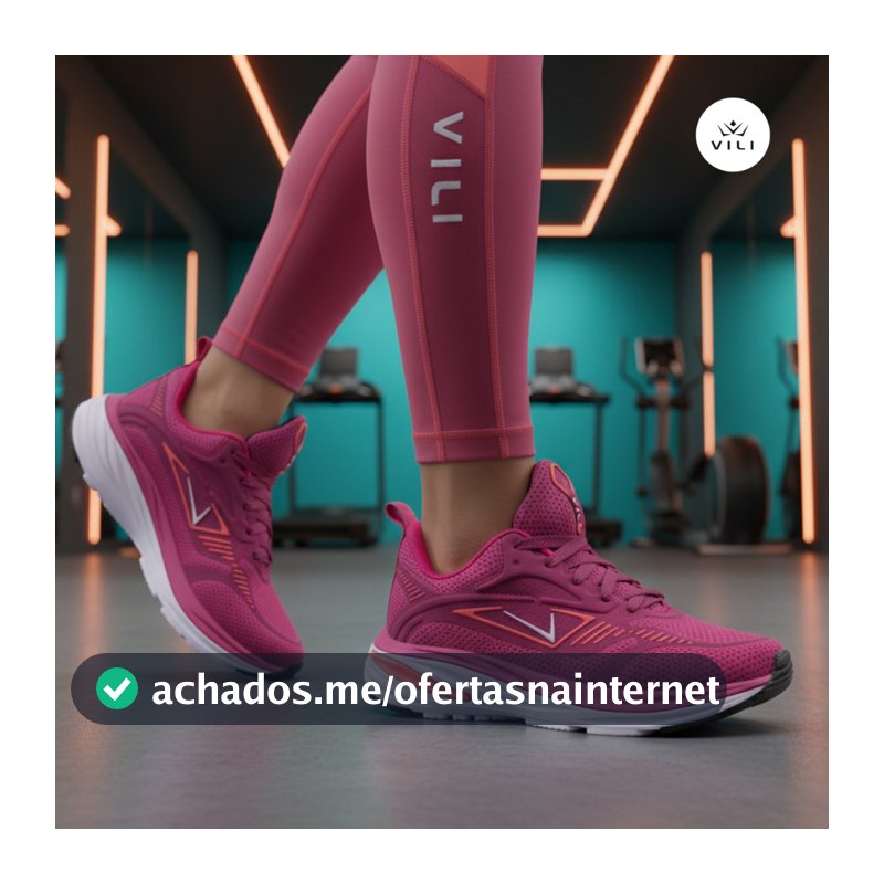 Tênis Feminino Vili Fusion Esportivo Caminhada 232G Rosa Neon