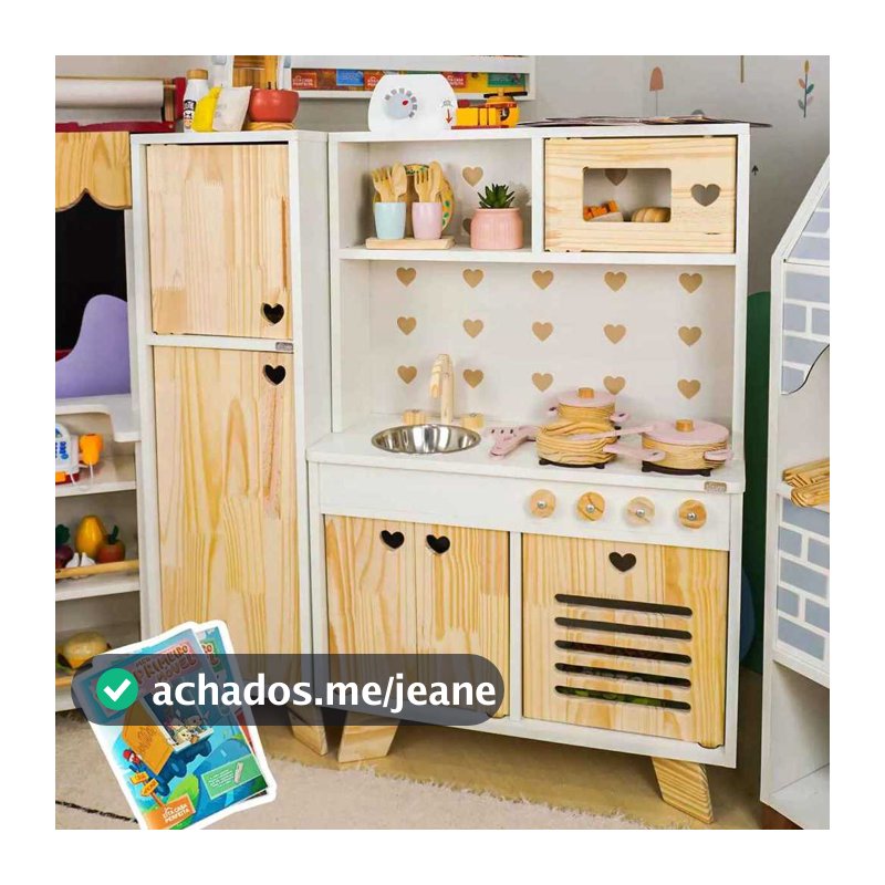 Cozinha Infantil Com Geladeira Petit Kit Livro Educativo