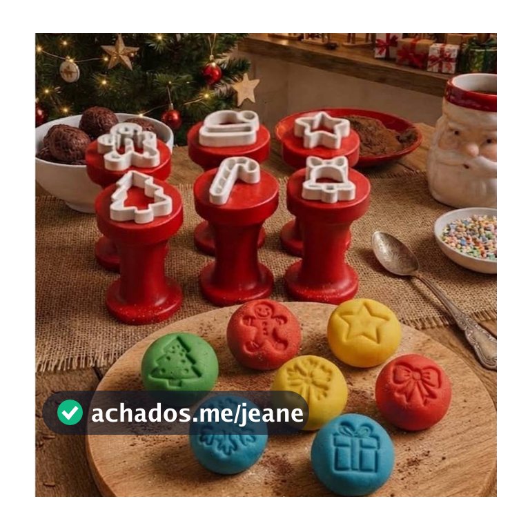 Kit Carimbos e Cortadores Natal Brigadeiro Doces Biscoito Modeladores Temáticos Confeitaria