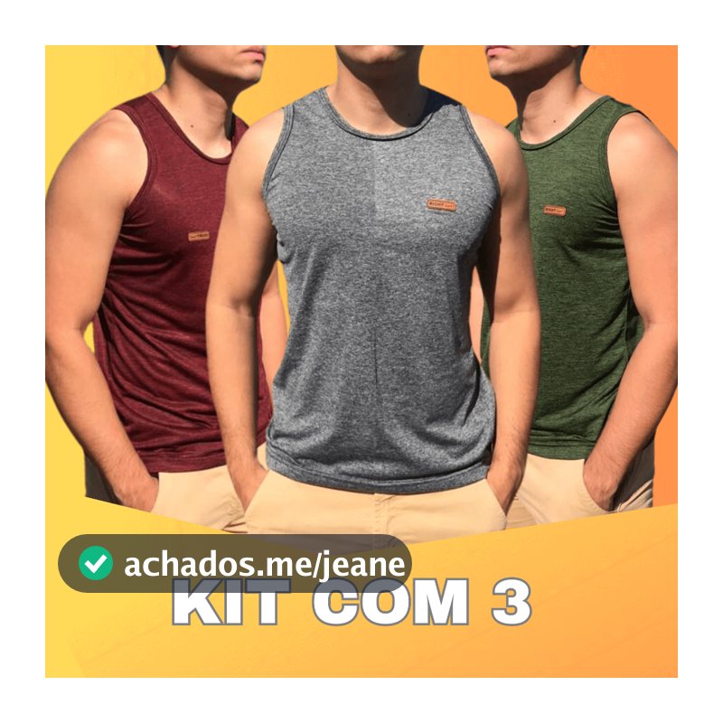 Kit 3 Regatas Masculinas Dryfit Camiseta de Academia Masculina Treino Blusa sem Manga