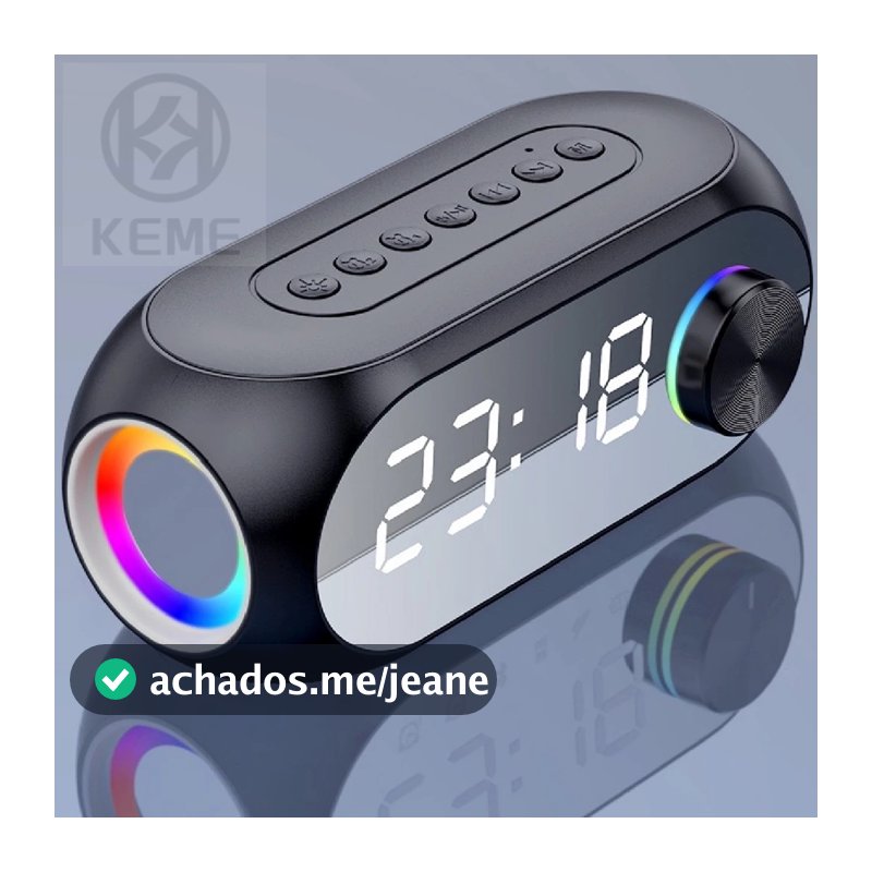 Radio Relógio Tela Espelho Dimmer LED Bluetooth Mini Duplo Alarme USB Fm Portátil AL-8353