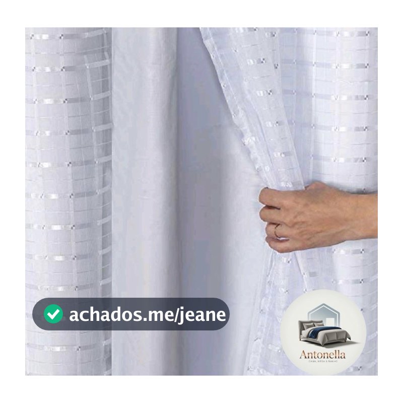 cortina blackout pvc com tecido voil 3,00 x 2,80 xadrez