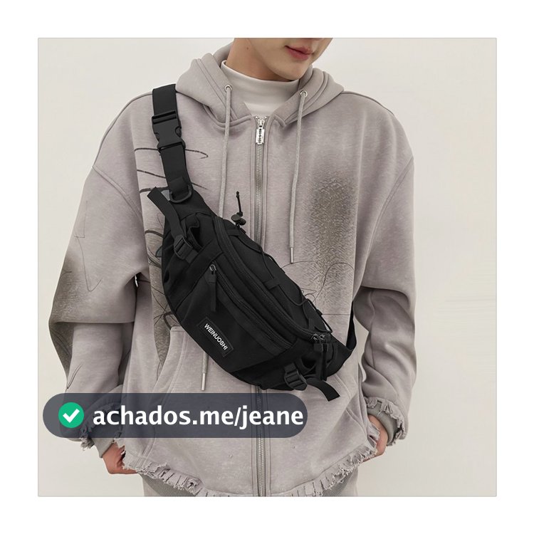 Bolsa transversal de grande capacidade, bolsa de peito estilo esportivo multifuncional e estilosa 40cm