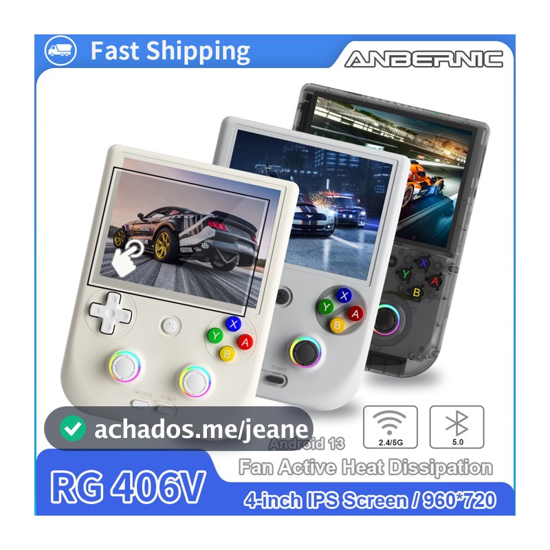 ANBERNIC RG 406V Console De Jogos Portátil De Vídeo 4 " IPS HD Touch Screen Android 13 Wifi Retro Games Player Suporta 1080p DP RG406V