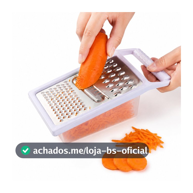 Ralador Multiuso 3 em 1 Com Reservatorio Inox Cortador Legumes Frutas Queijo Chocolate