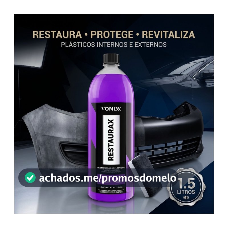 Restaurax Vonixx -Restaurador Plásticos Automotivo Renova Protege e Dá Brilho para Para-choques Painéis e Borrachas