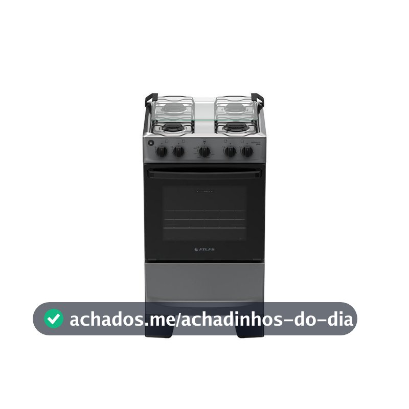 Fogão 4 Bocas Atlas Mônaco Plus Mesa Inox Bivolt Titanium