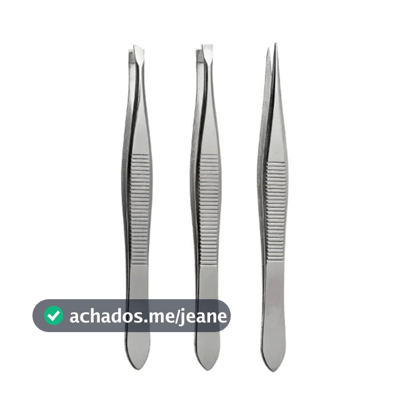 Kit 3 Pinças Para Designer De Sobrancelhas Design Sombrancelhas Pontas Diferentes