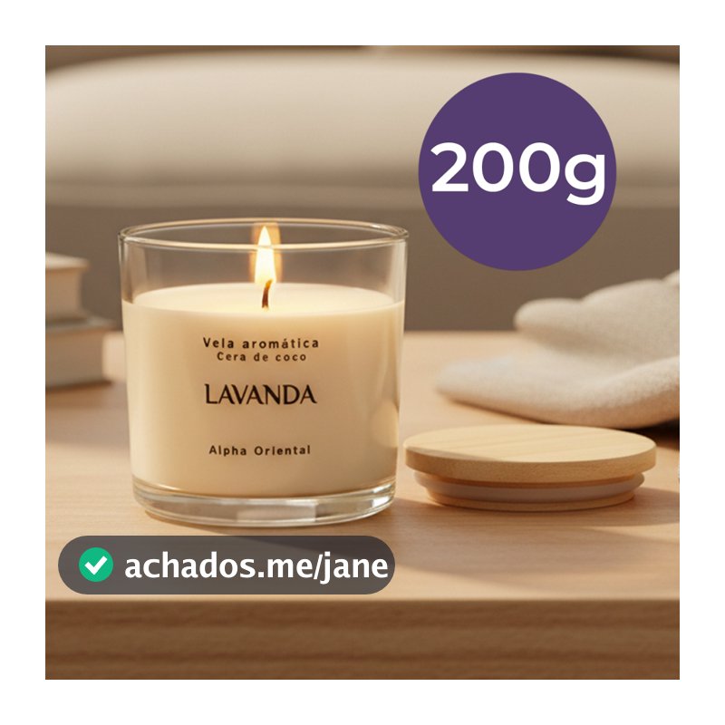 Vela aromática artesanal PREMIUM 200/100G - Vários Aromas - Com especiarias e tampa de madeira