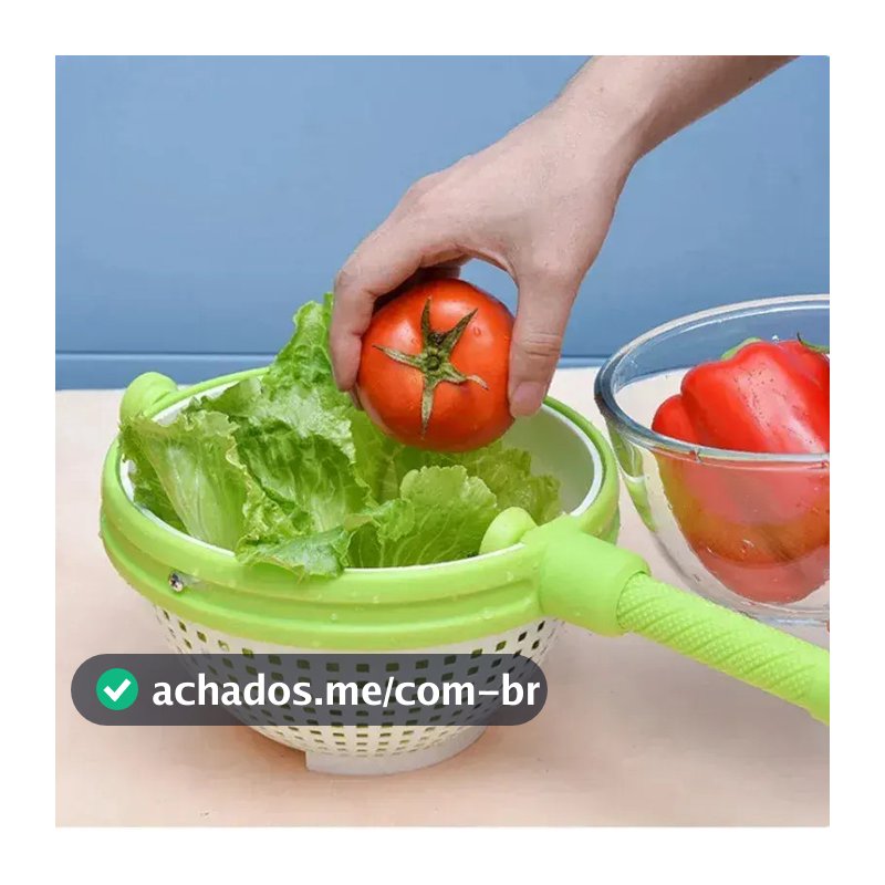 Escorredor Ajustável Centrifuga De Saladas Frutas E Alimento Secador Retrátil Multiuso Plástico