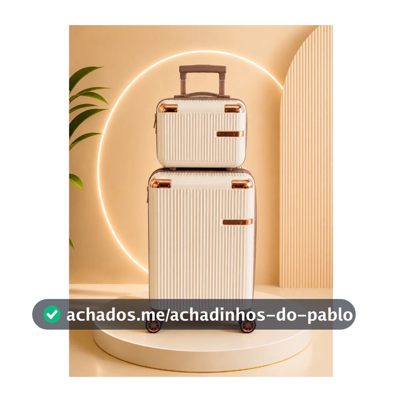 Conjunto Mala De Viagem 10KG E Frasqueira Cadeado TSA Roda Dupla 360° PROMOÇÃO