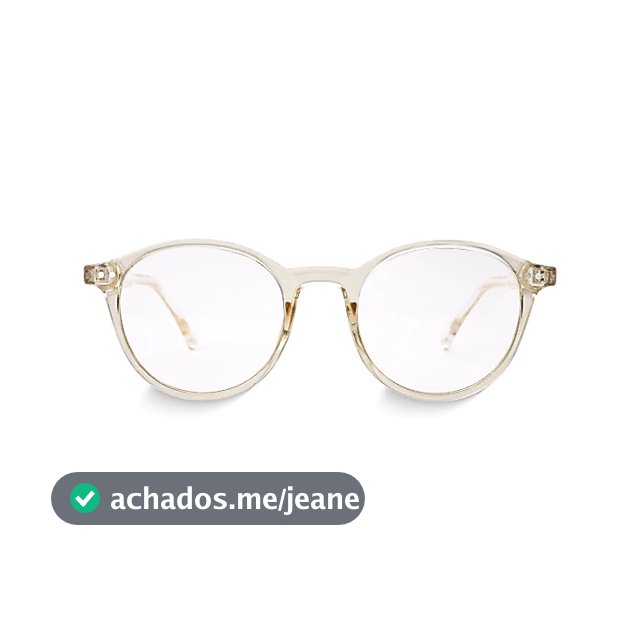 Óculos de Grau Redondo Lazlo Champanhe Armação Premium Retrô Unissex Confortável Elegante