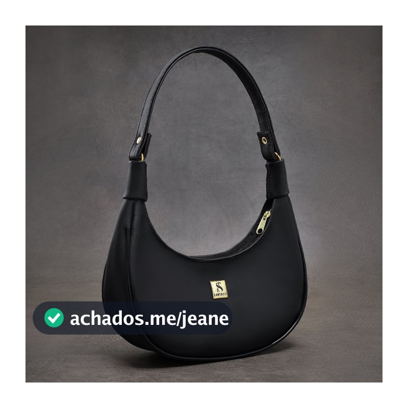 Bolsa Meia Lua Feminina Tote De Ombro Pequena Couro Sintético Sofisticada Lançamento Barata