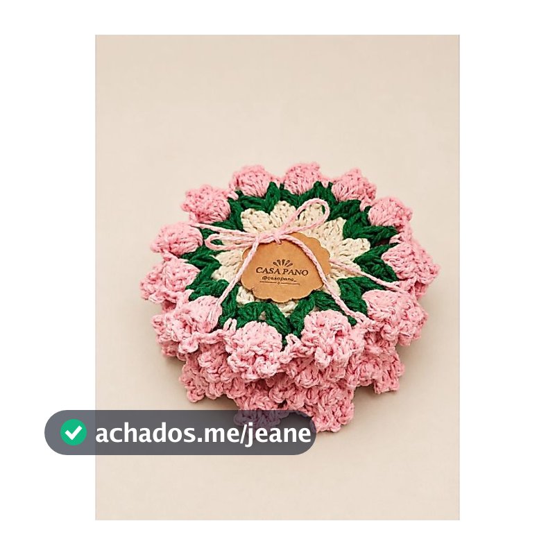 porta copos crochê tulipa / mesa posta / 2, 4,8  unidades