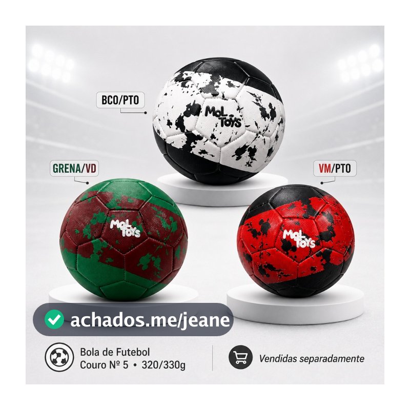 Bola de Futebol Couro Nº 5 320/330g Infantil Juvenil Campo BCO/PTO VM/PTO Grena/VD