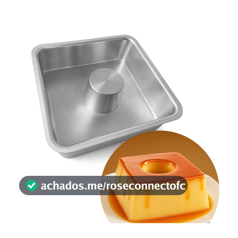 Forma Suiça quadrada Pudim Bolo 25x7 Aluminio