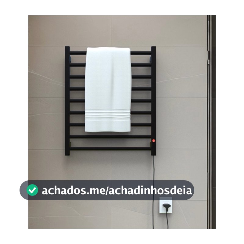 Toalheiro Térmico Alumínio Porta Toalha 2 Toalhas Banho 127/220 V Bivolt Electrowood