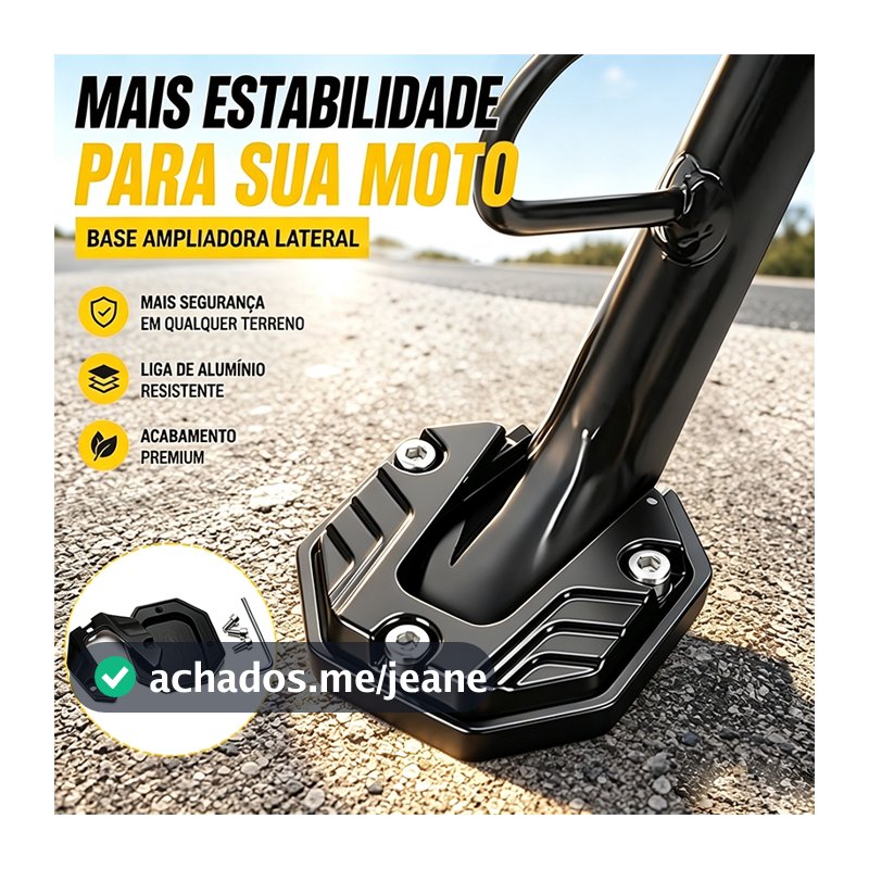 Pezinho Descanso de Moto em Alumínio, Protetor Anti-Derrapante para Motocicleta