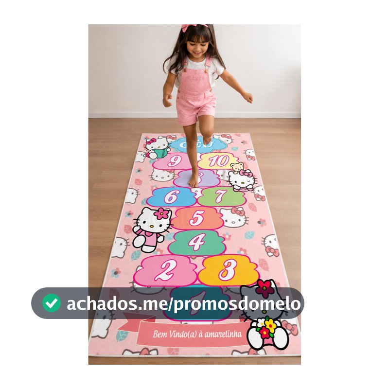 Amarelinha Tepete Infantil Lona Educativo A Prova D’água 100x160