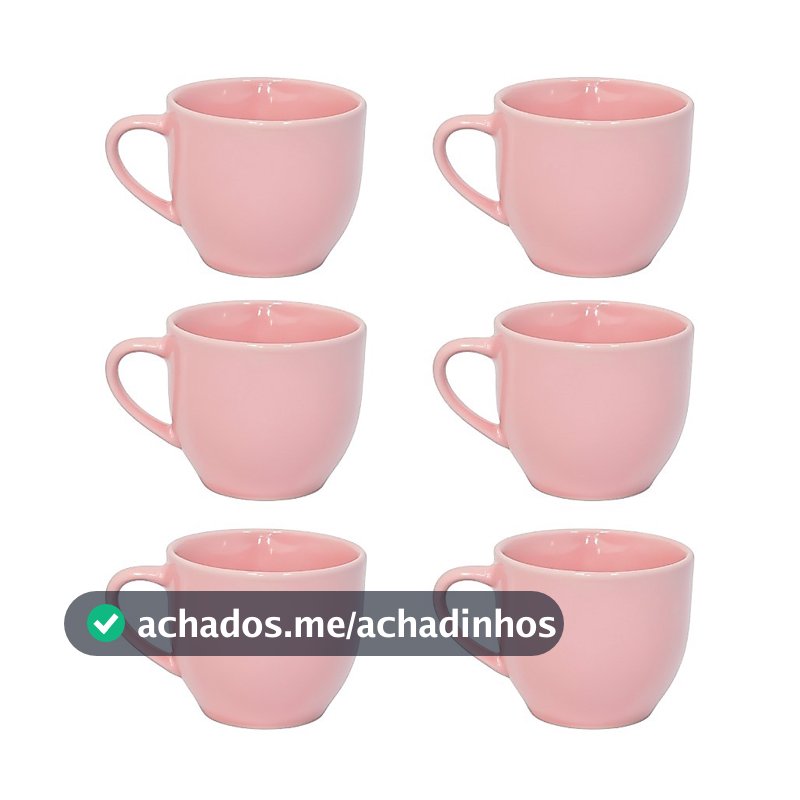 Kit 6 Xícaras Café 170ml Porcelana Canecas Decorativas Para Cozinha