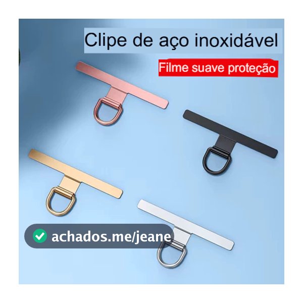 Suporte Celular Aço Inoxidável Universal Gancho Para Cordão Capa Patch Para Smartphone