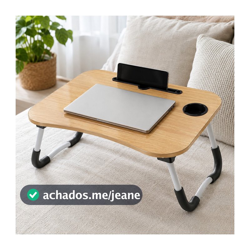 Mesa Dobrável para Notebook Cama Sofá com Porta Copo Suporte Celular Tablet Multiuso Portátil Café da Manha Na Cama