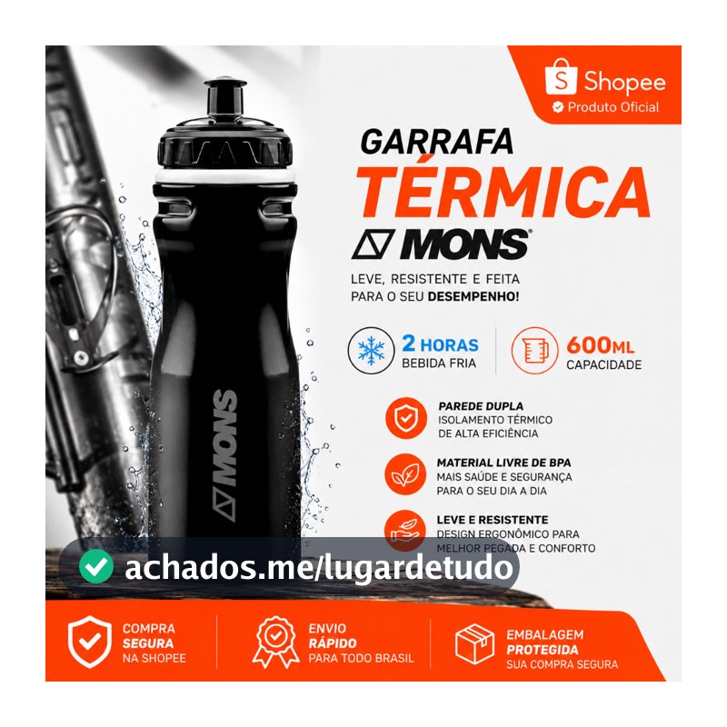 Garrafa Térmica Squeeze Isotérmica Caramanhola Bike Mtb Speed 600ml Garrafa Academia Preta